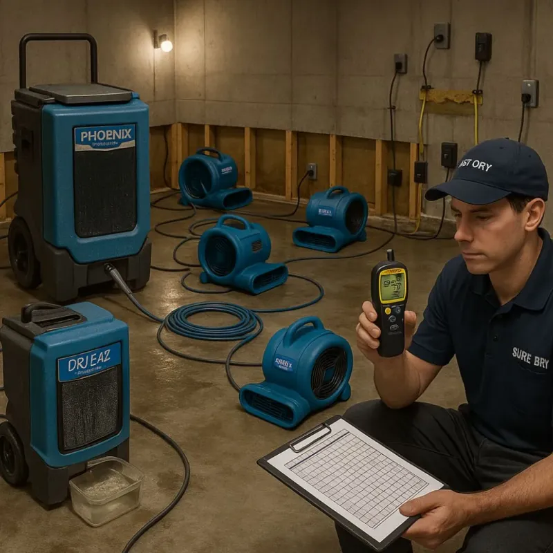 Structural Drying and Dehumidification process in Goodrich, MI